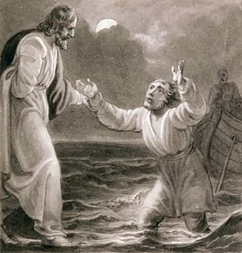 Peter walking on water
